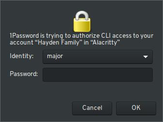 1Password auth prompt via policykit